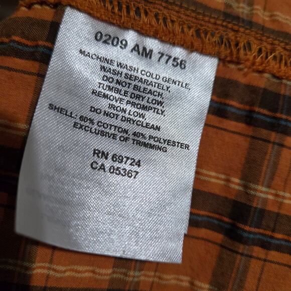 Columbia Size Large Men's Orange Stripe Vented  Button Down  Shirt - Picture 3 of 7